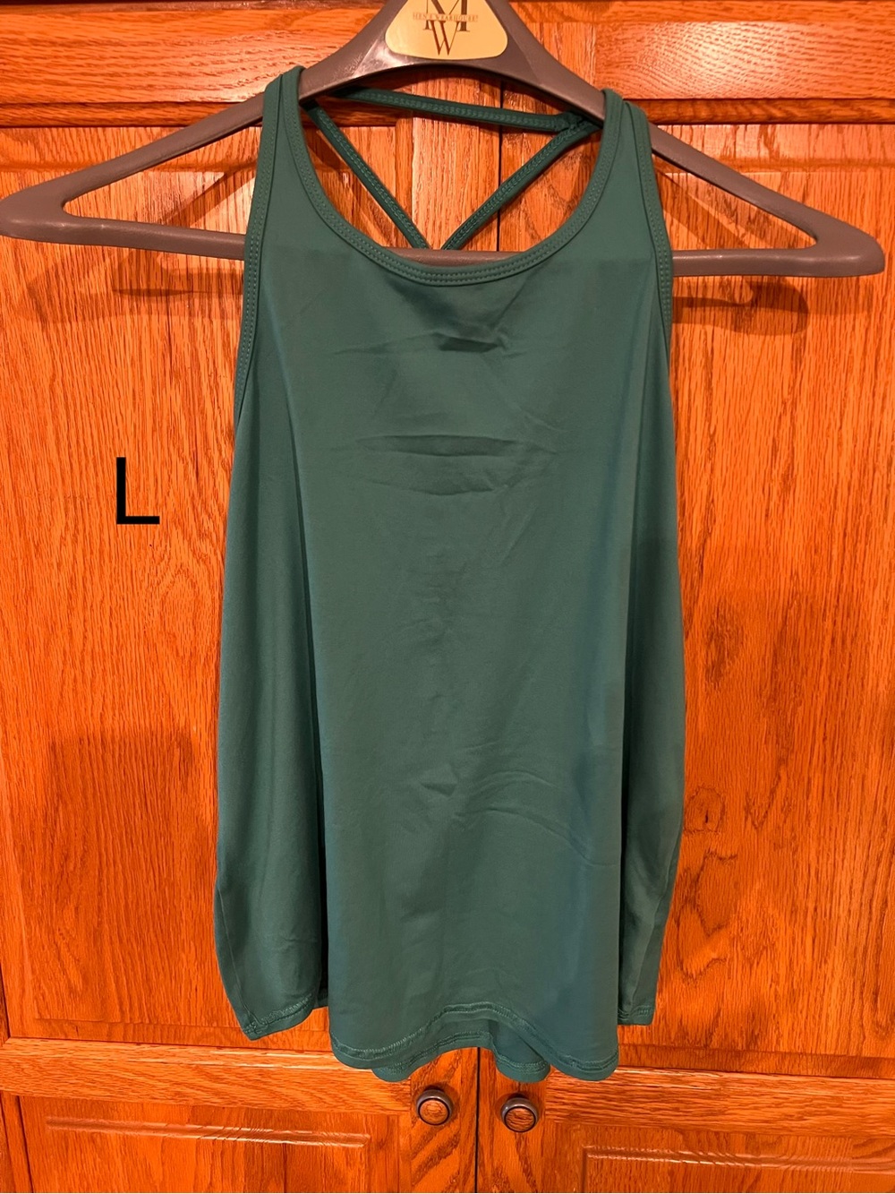 Women's Forest Green Strappy Back Tank Top